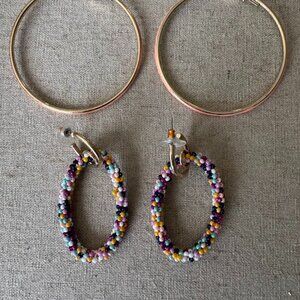 Colorful Hoop earrings, 2 pack